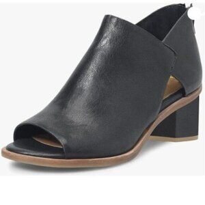 YDN Women's Peep Toe Booties Low Chunky Block Heels Back Zipper Sandal Black